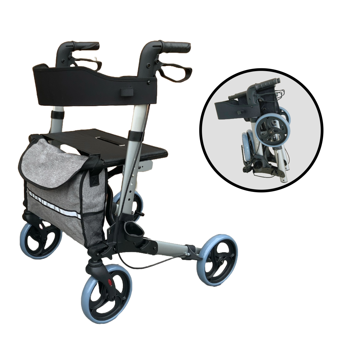 Alpha Double-Fold Rollator in Gunmetal Grey