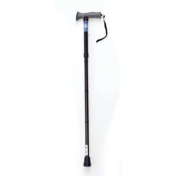 Soft Grip Folding Cane with Strap - Red Crackle