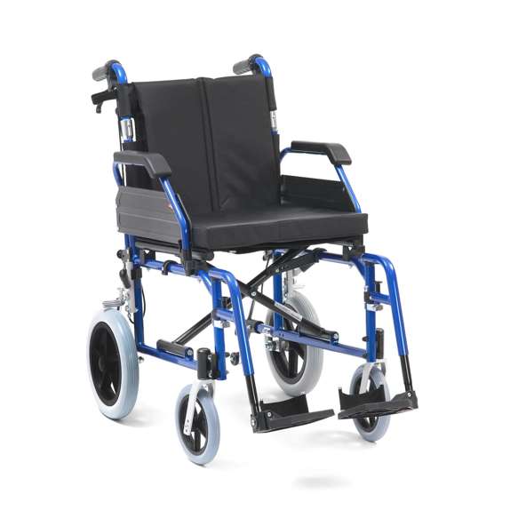XS Aluminium Transit Wheelchair 18 Inch - Blue