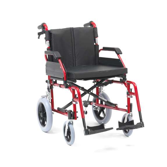 XS Aluminium Transit Wheelchair 20 Inch - Red