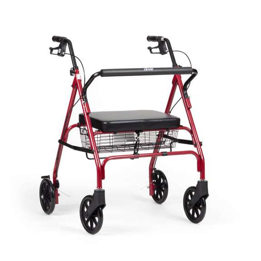 Heavy Duty Steel Rollator - Red