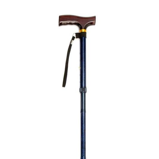 Folding Cane with Strap - Blue Ice