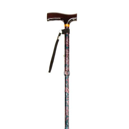 Folding Cane with Strap - Amoeba Green