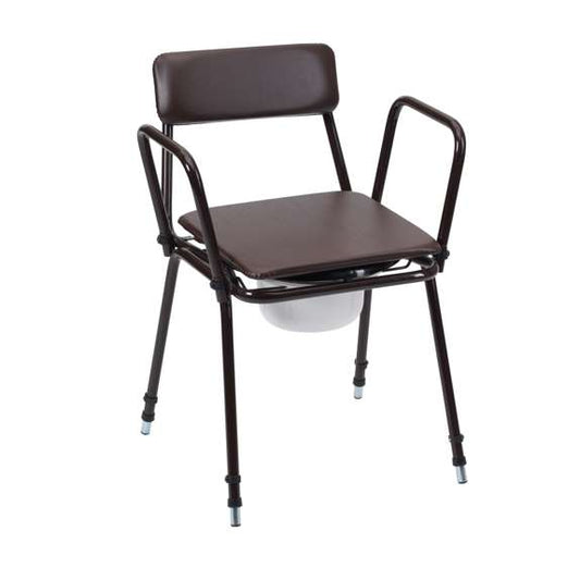 Stacking Commode - Adjustable Height & Removable Armrests