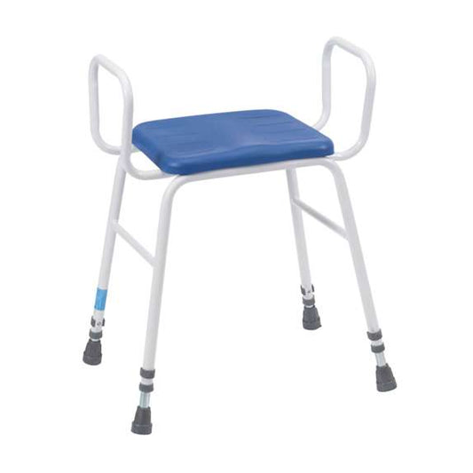 Perching Stool with PU Seat and Tubular Armrests
