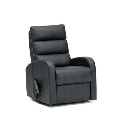 Three Tier Back PU Single Motor Riser Recliner - Black