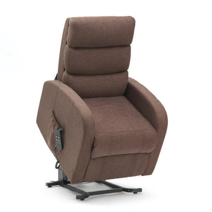 Three Tier Back Fabric Dual Motor Riser Recliner - Brown