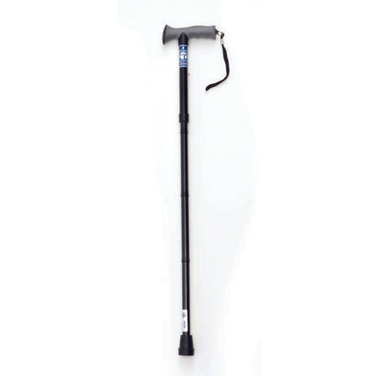 Soft Grip Folding Cane with Strap - Blue Crackle