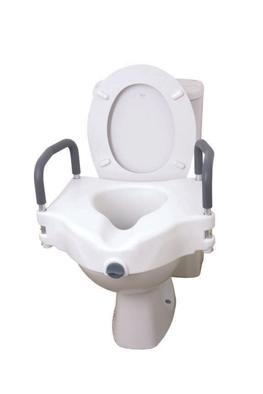 Raised Toilet Seat with Removable Arms