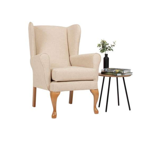 Queen Anne Fireside Chair - Oyster