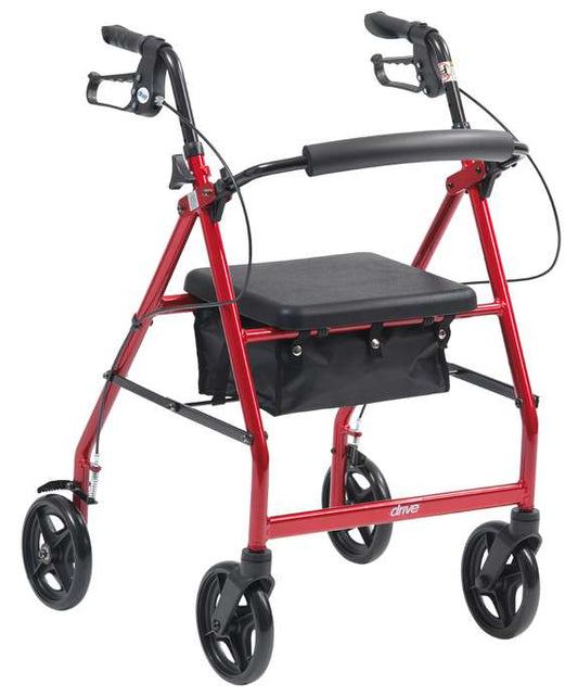 Aluminium Lightweight Rollator Outdoor - Red