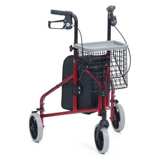 Tri-Walker Ultra Lightweight with Bag, Basket & Tray - Red