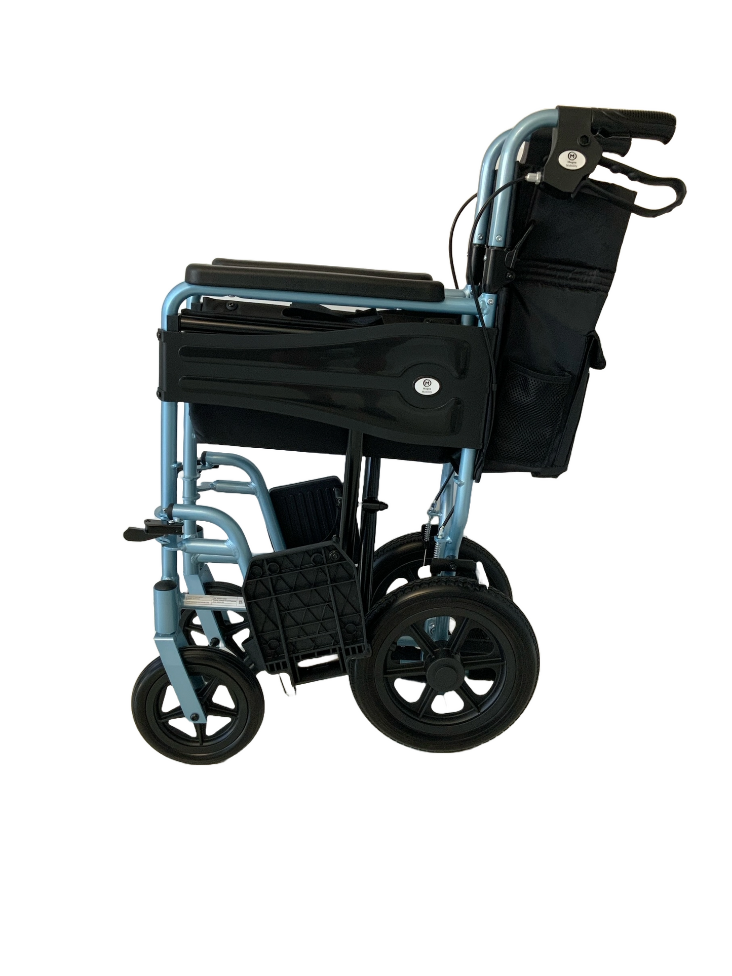 Vantage Transit Wheelchair in Silver/Blue