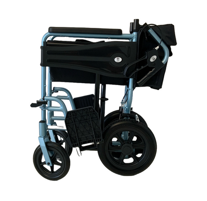 Vantage Transit Wheelchair in Silver/Blue