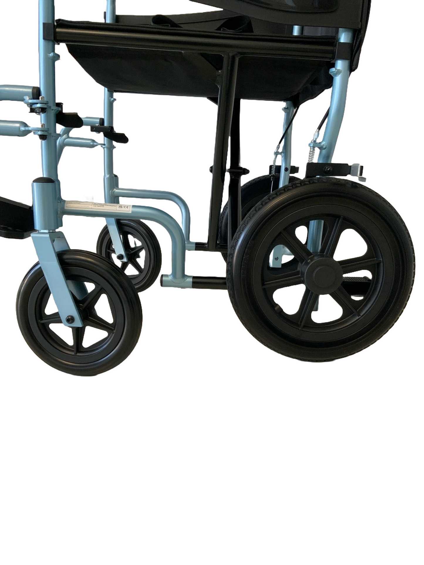 Vantage Transit Wheelchair in Silver/Blue