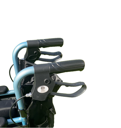 Vantage Transit Wheelchair in Silver/Blue