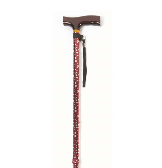 T-Handle Cane - White Dot