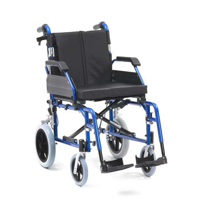 XS Aluminium Transit Wheelchair 18 Inch - Blue